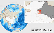 Shaded Relief Location Map of Tailai, highlighted country, highlighted parent region