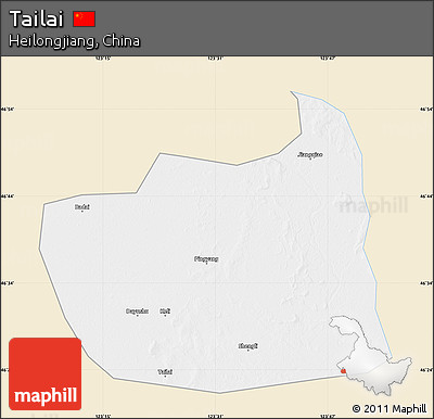 Classic Style Map of Tailai, single color outside