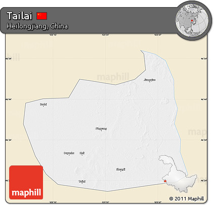 Classic Style Map of Tailai, single color outside