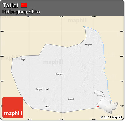 Classic Style Map of Tailai, single color outside