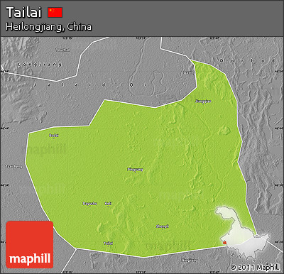 Physical Map of Tailai, desaturated