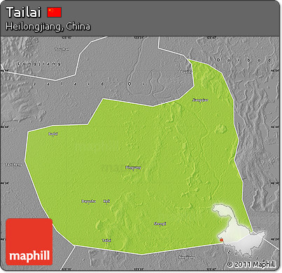 Physical Map of Tailai, desaturated