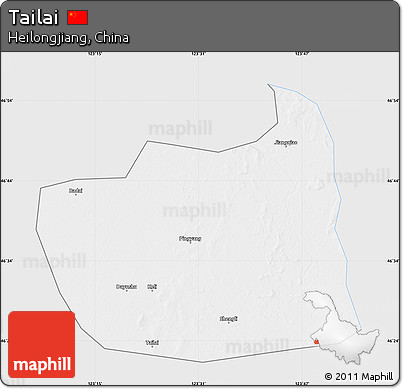 Silver Style Map of Tailai, single color outside