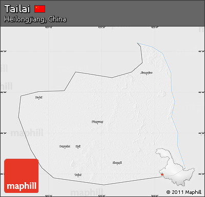 Silver Style Map of Tailai, single color outside