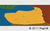 Political Panoramic Map of Tailai, darken