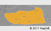 Political Panoramic Map of Tailai, desaturated