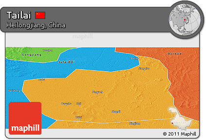 Political Panoramic Map of Tailai