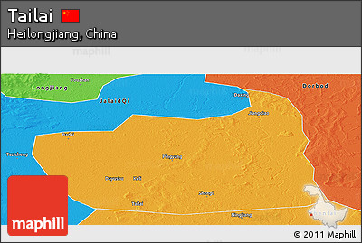 Political Panoramic Map of Tailai