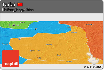 Political Panoramic Map of Tailai