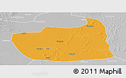 Political Panoramic Map of Tailai, lighten, desaturated