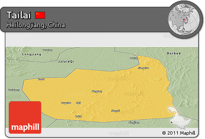 Savanna Style Panoramic Map of Tailai