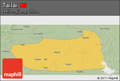 Savanna Style Panoramic Map of Tailai