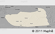 Shaded Relief Panoramic Map of Tailai, darken, desaturated