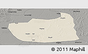 Shaded Relief Panoramic Map of Tailai, darken, semi-desaturated