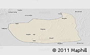 Shaded Relief Panoramic Map of Tailai, desaturated