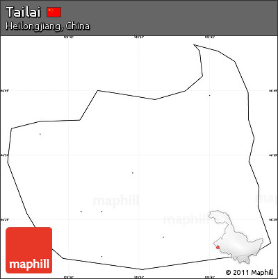 Blank Simple Map of Tailai, cropped outside, no labels