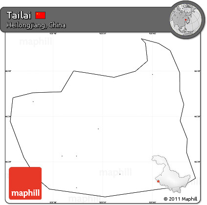 Blank Simple Map of Tailai, cropped outside, no labels