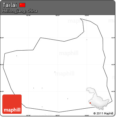 Blank Simple Map of Tailai, cropped outside, no labels