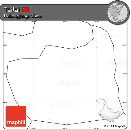 Blank Simple Map of Tailai, no labels