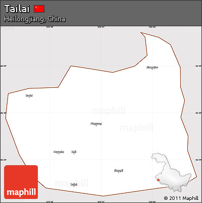 Classic Style Simple Map of Tailai, cropped outside