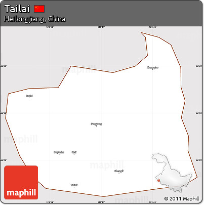 Classic Style Simple Map of Tailai, cropped outside