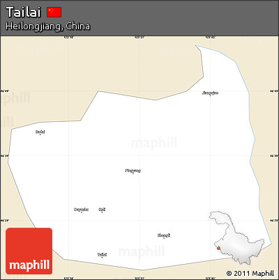 Classic Style Simple Map of Tailai, single color outside