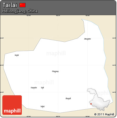 Classic Style Simple Map of Tailai, single color outside