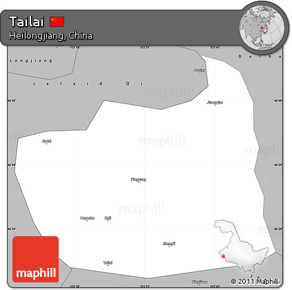 Gray Simple Map of Tailai