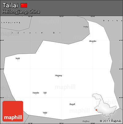 Gray Simple Map of Tailai