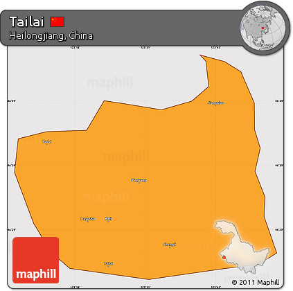 Political Simple Map of Tailai, cropped outside
