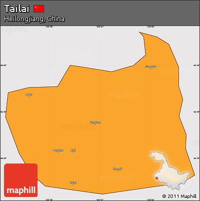 Political Simple Map of Tailai, cropped outside