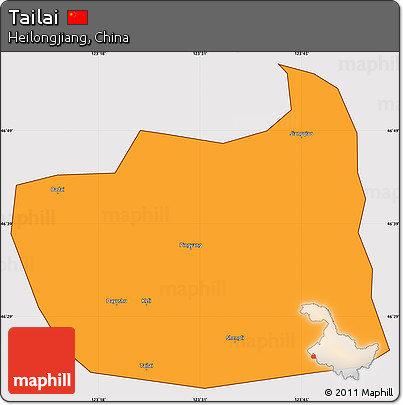 Political Simple Map of Tailai, cropped outside