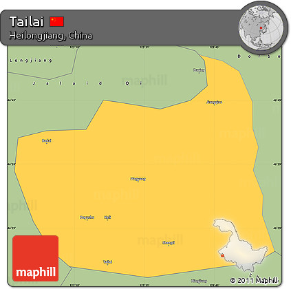 Savanna Style Simple Map of Tailai