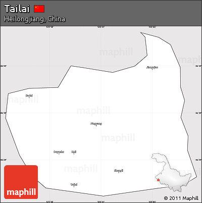 Silver Style Simple Map of Tailai, cropped outside