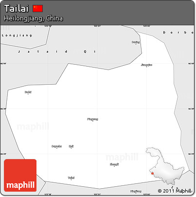Silver Style Simple Map of Tailai