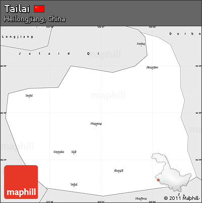 Silver Style Simple Map of Tailai