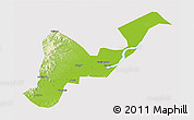 Physical 3D Map of Tangyuan, cropped outside