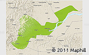 Physical 3D Map of Tangyuan, shaded relief outside