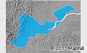 Political 3D Map of Tangyuan, desaturated