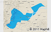 Political 3D Map of Tangyuan, shaded relief outside