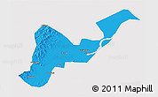 Political 3D Map of Tangyuan, single color outside
