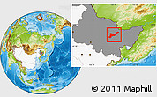 Physical Location Map of Tangyuan, highlighted country, highlighted parent region