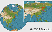 Satellite Location Map of Tangyuan, within the entire country