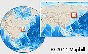 Shaded Relief Location Map of Tangyuan, highlighted parent region, within the entire country