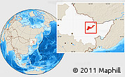 Shaded Relief Location Map of Tangyuan, highlighted parent region