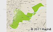 Physical Map of Tangyuan, shaded relief outside