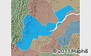 Political Map of Tangyuan, semi-desaturated