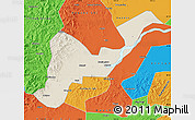 Shaded Relief Map of Tangyuan, political outside
