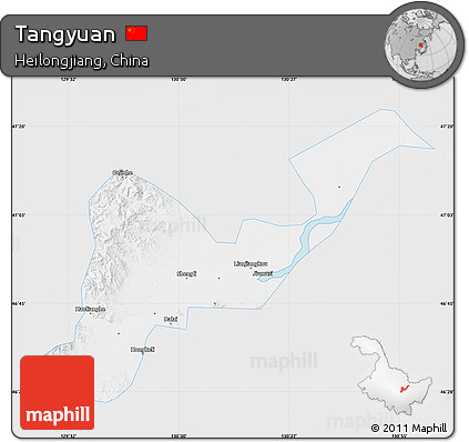 Silver Style Map of Tangyuan, single color outside