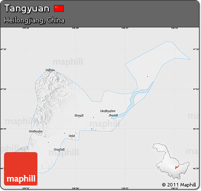 Silver Style Map of Tangyuan, single color outside